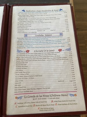 Menu photo 7 Bonanza Mexican Restaurant Lone Pine, CA