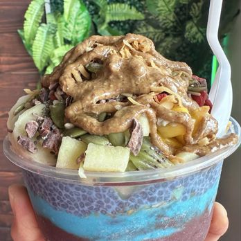 Amazonia Bowl - Acai, blue spirulina, unlimited toppings--Build Your Own Bowl - 12oz (Small) - Acai Bowls Near Me - Huntington Beach, California Amazonia Bowl - Acai, blue spirulina, unlimited toppings--Build Your Own Bowl - 12oz (Small) - Acai Bowls Near Me - Huntington Beach, California