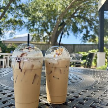 The Happy Pappys - Patio with our Iced Coffees! - Coffee & Tea Near Me - Gulf Shores, Alabama