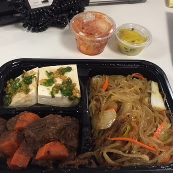 Korean Express - 9.95 lunch special- japchae, tofu, kalbi jeem (beef stew). Too salty and oily - Korean Near Me - New York, New York Korean Express - 9.95 lunch special- japchae, tofu, kalbi jeem (beef stew). Too salty and oily - Korean Near Me - New York, New York
