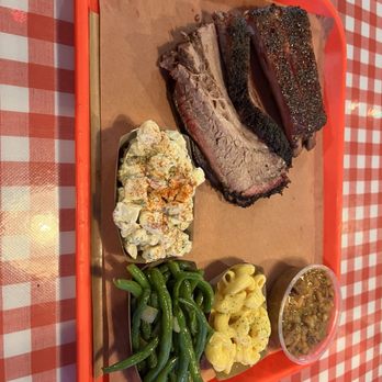 Terry Black's Barbecue - Waco - Brisket, ribs, potato salad, green beans, pinto beans, and mac n' cheese - Barbeque Near Me - Waco, Texas