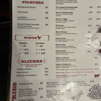 Fillie's - Jan 2025 menu - Burgers Near Me - San Juan, Puerto Rico