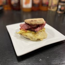 Bruud Coffee Bar - Montreal Smoked Meat breakfast sandwich