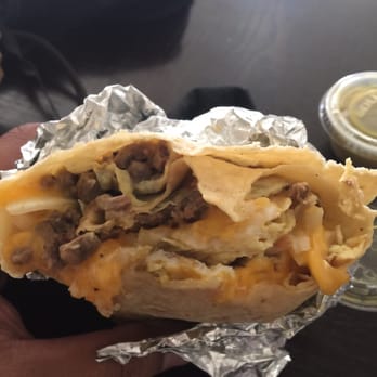 Super Taco - Breakfast burrito, egg,asada,hash brown,and cheese.yum - Mexican Near Me - Bakersfield, California