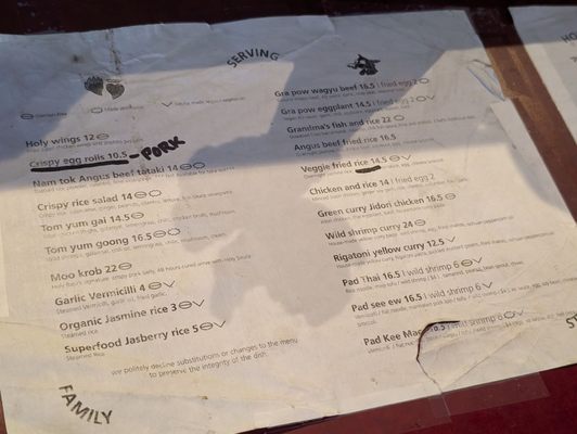 Menu photo 8 Holy Basil Los Angeles, CA