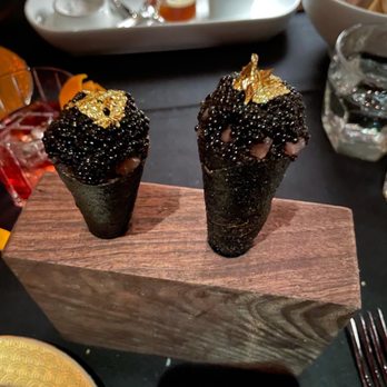 Fia Steak - Steak tartare in a squid ink cone with caviar and gold shavings - Steakhouses Near Me - Santa Monica, California Fia Steak - Steak tartare in a squid ink cone with caviar and gold shavings - Steakhouses Near Me - Santa Monica, California