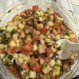 This is how their fish ceviche looks like Yes no fish at all!
