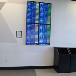 Incoming and departing flights at the airport