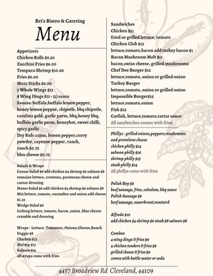Menu photo 3 Bri’s Bistro Cleveland, OH Menu photo 3 Bri’s Bistro Cleveland, OH