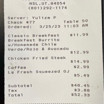 Our Kitchen Cafe - Receipt - Breakfast & Brunch Near Me - North Salt Lake, Utah Our Kitchen Cafe - Receipt - Breakfast & Brunch Near Me - North Salt Lake, Utah