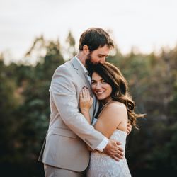 Arabella Media - A bride and groom embrace at Seven Sacred Pools in Sedona, Arizona by Sedona Elopement Photographer Veronika Rae with Arabella Media