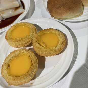 Bistro 1968 - Hong Kong Egg Custard, Shrimp Rice Roll, Baked Snow Caped BBQ Pork Bun - Dim Sum Near Me - San Gabriel, California