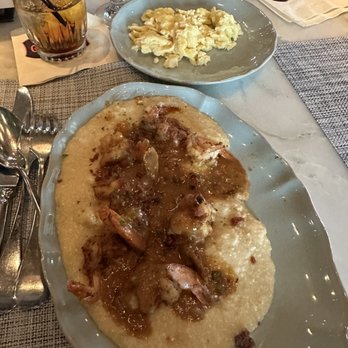 Grace's - Shrimp and grits with an extra side of eggs - American Near Me - Houston, Texas Grace's - Shrimp and grits with an extra side of eggs - American Near Me - Houston, Texas