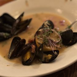 Greer Southern Table - Miso and bacon mussels
