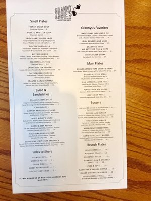 Menu photo 8 Granny Annie’s Bar And Kitchen New York, NY