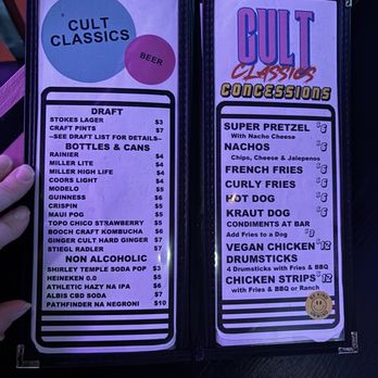Cult Classics - Menu - Bars Near Me - Portland, Oregon Cult Classics - Menu - Bars Near Me - Portland, Oregon