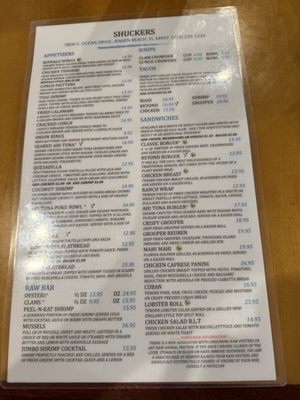 Menu photo 1 Shuckers Jensen Beach, FL