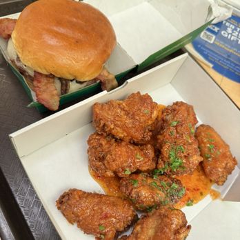 Wahlburgers - O.F.D burger and sweet chili wings - Burgers Near Me - Honolulu, Hawaii Wahlburgers - O.F.D burger and sweet chili wings - Burgers Near Me - Honolulu, Hawaii