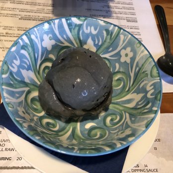 LUVI Restaurant - Single scoop, homemade, Black Sesame Coconut Ice Cream - Asian Fusion Near Me - New Orleans, Louisiana LUVI Restaurant - Single scoop, homemade, Black Sesame Coconut Ice Cream - Asian Fusion Near Me - New Orleans, Louisiana