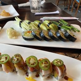 The vegetarian sushi and the lady Gaga roll! The vegetarian sushi and the lady Gaga roll!