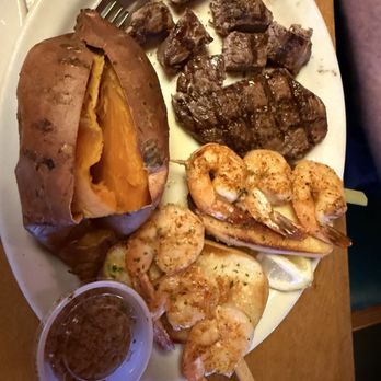 Texas Roadhouse - Steak with shrimp, sweet potato as side - Steakhouses Near Me - Pittsburgh, Pennsylvania