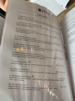 Menu photo 1 Restauracja Gvara Gdańsk, PM Menu photo 1 Restauracja Gvara Gdańsk, PM
