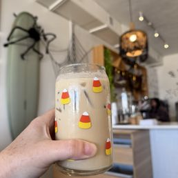 Orange vanilla latte and their cute decor!