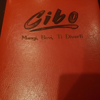 CIBO - a close up of a menu cover - Italian Near Me - Fort Myers, Florida