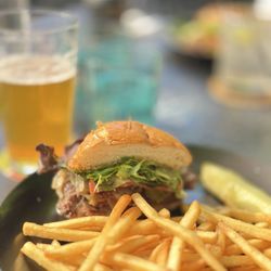 Toasted - Smash-burger and fries.