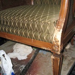 Glade Valley Furniture Repair - Mastiff puppy damage