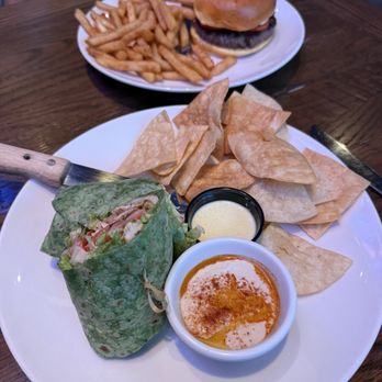 On The Kirb - Chicken Shawarma Wrap and a Caprese Burger - Sports Bars Near Me - Houston, Texas On The Kirb - Chicken Shawarma Wrap and a Caprese Burger - Sports Bars Near Me - Houston, Texas