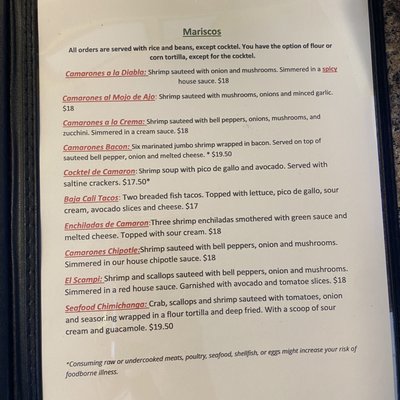 Menu photo 2 Casa Limon Mexican Restaurant Westport, WA Menu photo 2 Casa Limon Mexican Restaurant Westport, WA