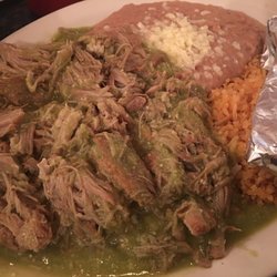 El Azul Grande - Pork Chili Verde with rice & beans and tortillas. Huge portion!