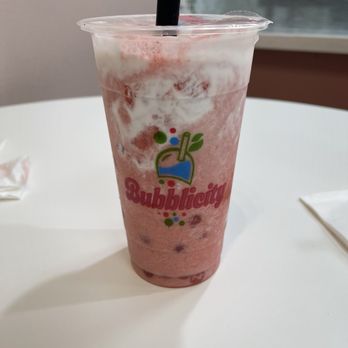 Bubblicity - Strawberry storm with strawberry popping bobas - Coffee & Tea Near Me - Rancho Cucamonga, California