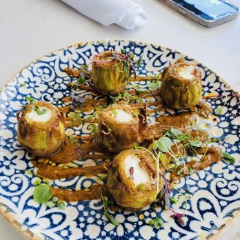 The 908 - Goat Cheese Stuffed Artichoke Flowers - New American Near Me - Long Beach, California The 908 - Goat Cheese Stuffed Artichoke Flowers - New American Near Me - Long Beach, California
