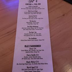 Battle Flag Tavern - Drink menu