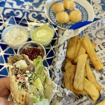 The Palace Kebab - Gyro wrap and fries on the side - Persian/Iranian Near Me - Tacoma, Washington The Palace Kebab - Gyro wrap and fries on the side - Persian/Iranian Near Me - Tacoma, Washington