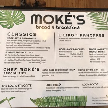 Moke’s Bread And Breakfast - 7/18/19 - Breakfast & Brunch Near Me - Honolulu, Hawaii Moke’s Bread And Breakfast - 7/18/19 - Breakfast & Brunch Near Me - Honolulu, Hawaii