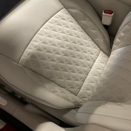 Driver's side leather seat cover replacement after installation Driver's side leather seat cover replacement after installation
