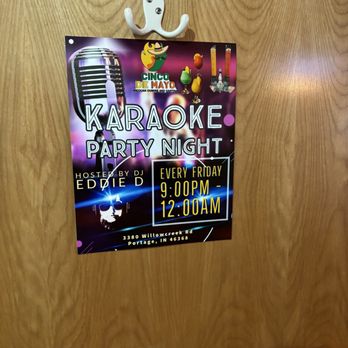 Cinco De Mayo - a karaoke party poster - Mexican Near Me - Portage, Indiana