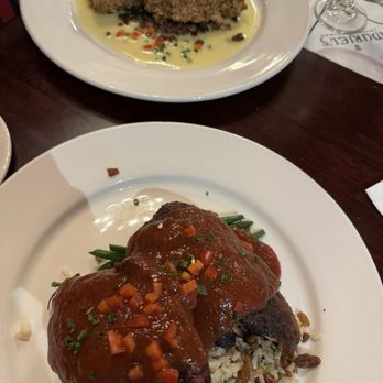 Muriel's Jackson Square - Duck Confit Dirty Rice and Pecan Crusted Baby Drum - Cajun/Creole Near Me - New Orleans, Louisiana Muriel's Jackson Square - Duck Confit Dirty Rice and Pecan Crusted Baby Drum - Cajun/Creole Near Me - New Orleans, Louisiana