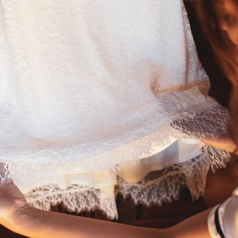 Bustle and Bodice - You'd never be able to tell that this lace had been removed and reattached! - Sewing & Alterations Near Me