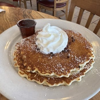 The Red Hen Cafe - Short stack of the chocolate chip pancakes. - Breakfast & Brunch Near Me - Helendale, California
