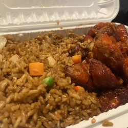 China King - BBQ RIB TIPS W/ Pork Fried Rice !! HMM MM Good !!
