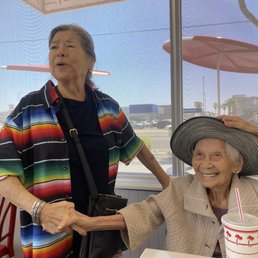 My mom who turned 100 years old 7/1 with a new friend. My mom who turned 100 years old 7/1 with a new friend.