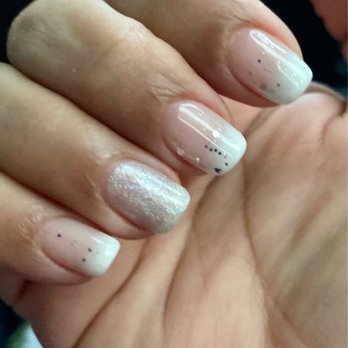 Zeno Nail Bar - French Ombré with sparkle - Nail Salons Near Me - New York, New York Zeno Nail Bar - French Ombré with sparkle - Nail Salons Near Me - New York, New York