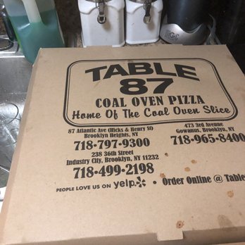 Table 87 - Gowanus - Pizza box - Pizza Near Me - Brooklyn, New York