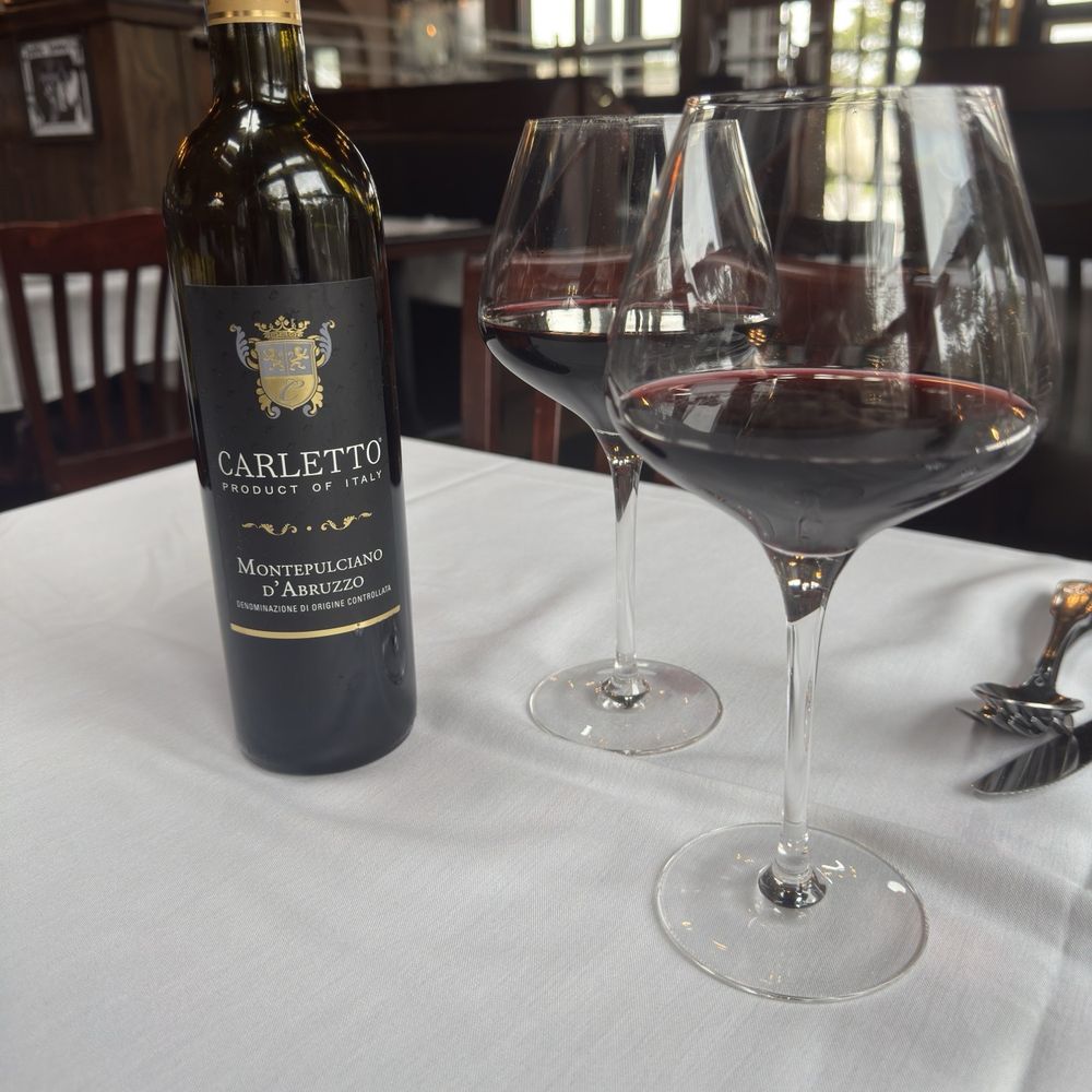 Inside dining, great wine.