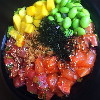 Beyond The Bowl - Poke with 2 Scoops of 2 Protein - Ahi Tuna & Salmon, spicy mayo, half salad half brown rice - Poke Near Me - Seattle, Washington Beyond The Bowl - Poke with 2 Scoops of 2 Protein - Ahi Tuna & Salmon, spicy mayo, half salad half brown rice - Poke Near Me - Seattle, Washington