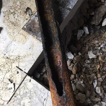 A A Plumber - rotted out 2" drain line removed from under concrete slab - Plumbing Near Me - Raleigh, North Carolina
